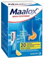 Maalox Maux D'estomac, Suspension Buvable Citron 20 Sachets à Cavignac