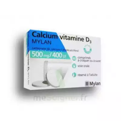 Calcium Vitamine D3 Mylan 500 Mg/400 Ui, Comprimé à Sucer Ou à Croquer à Cavignac