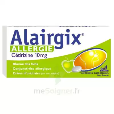 Alairgix Allergie Cetirizine 10 Mg Comprimés à Sucer Séc Plq/7 à Cavignac